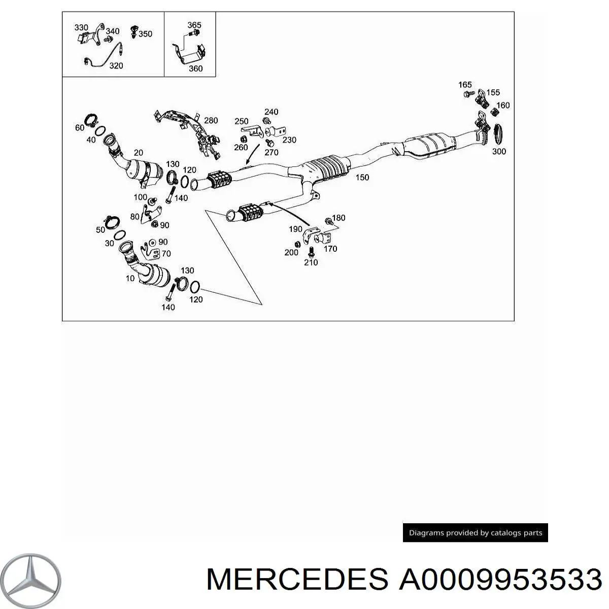 Купити A0009953533 Mercedes Хомут кріплення каталізатора до турбіни