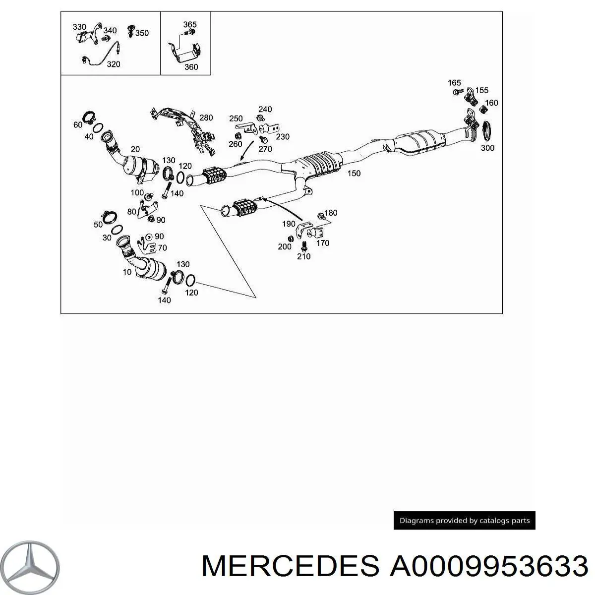 Хомут кріплення каталізатора до турбіни A0009953633 Mercedes