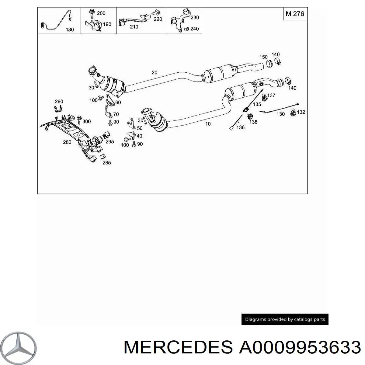 A0009953633 Mercedes Хомут кріплення каталізатора до турбіни