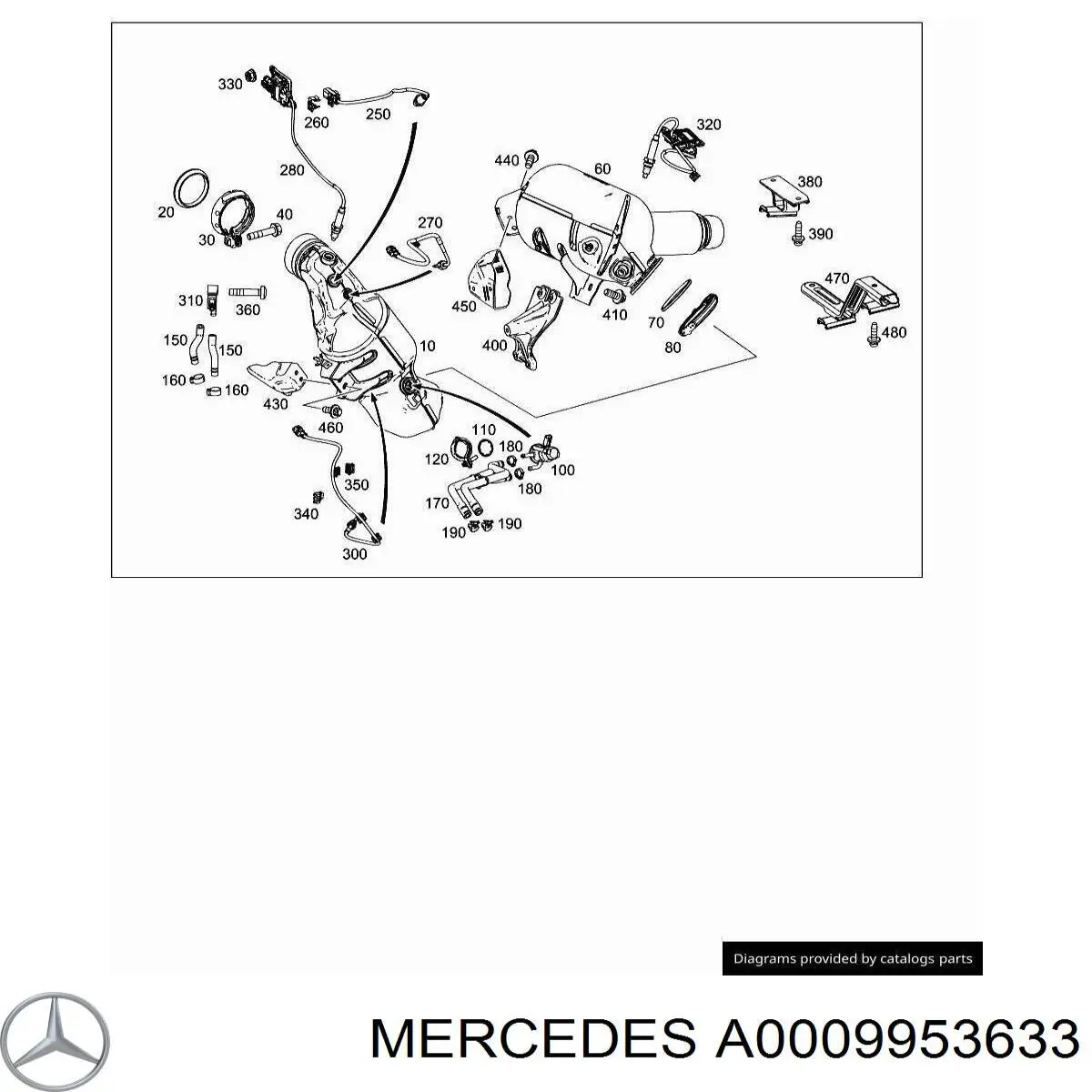 A0009953633 Mercedes хомут кріплення каталізатора до турбіни