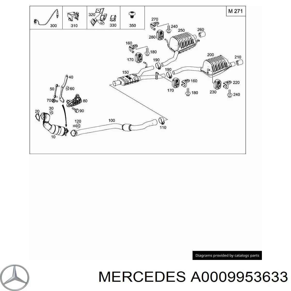 Купити A0009953633 Mercedes Хомут кріплення каталізатора до турбіни