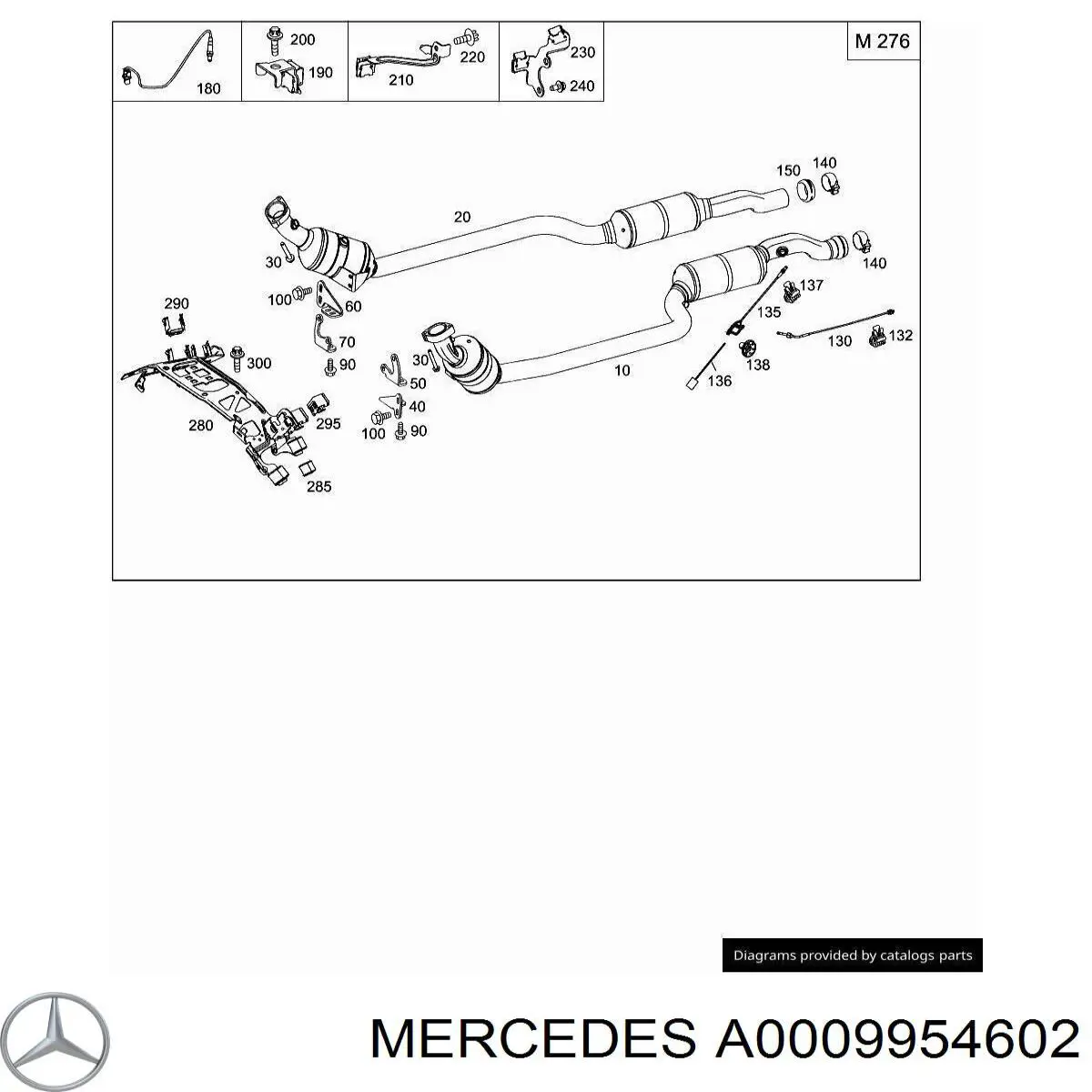  Mercedes A0009954602 ціна, від 161.75 USD