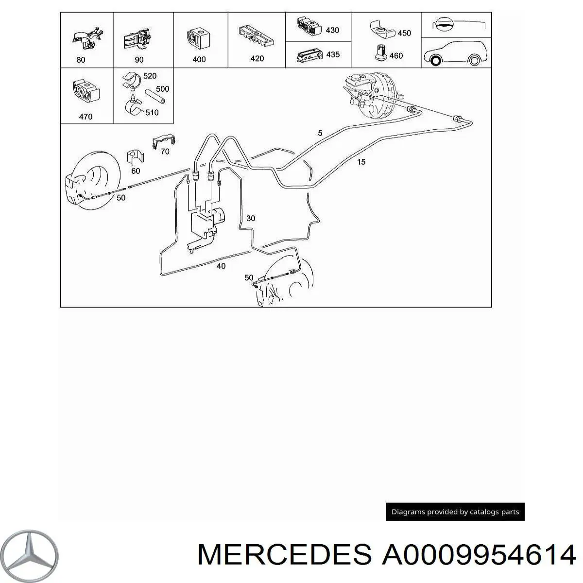 Скоба гальмівної трубки Mercedes A0009954614 ціна, від 2.82 USD