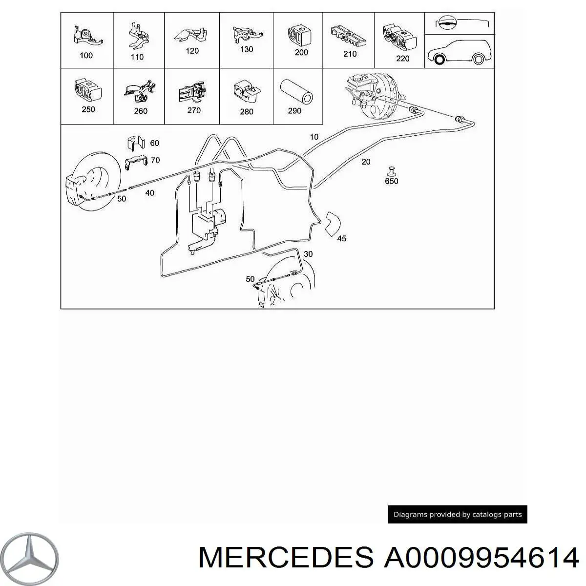 A0009954614 Mercedes Скоба гальмівної трубки