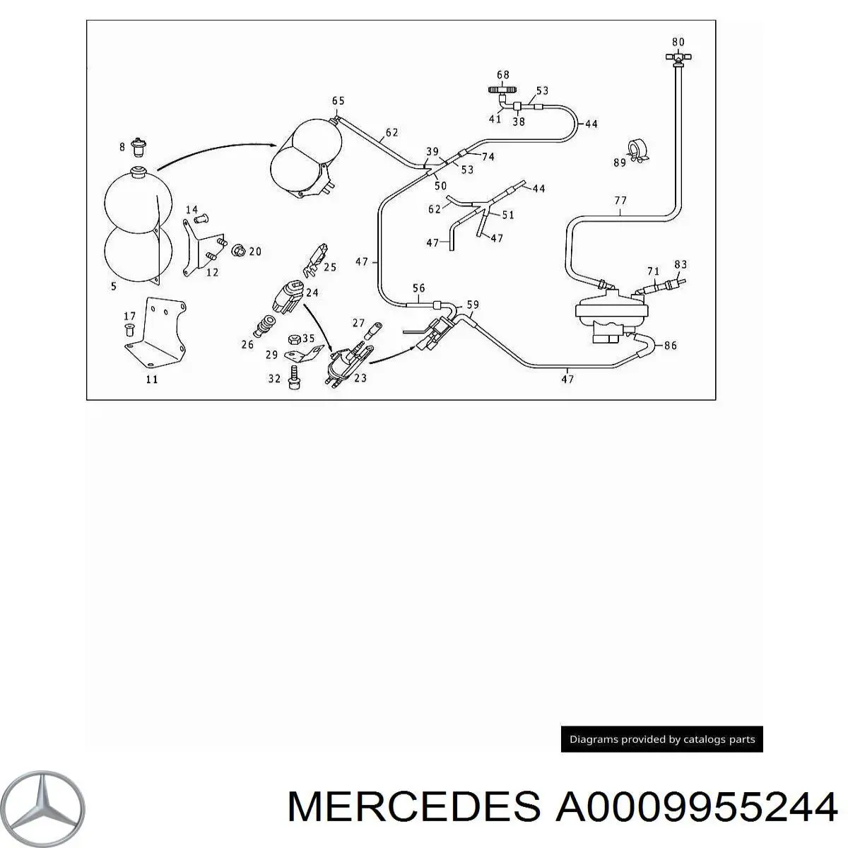 Купити A0009956044 Mercedes Фіксатор (скоба) проводки