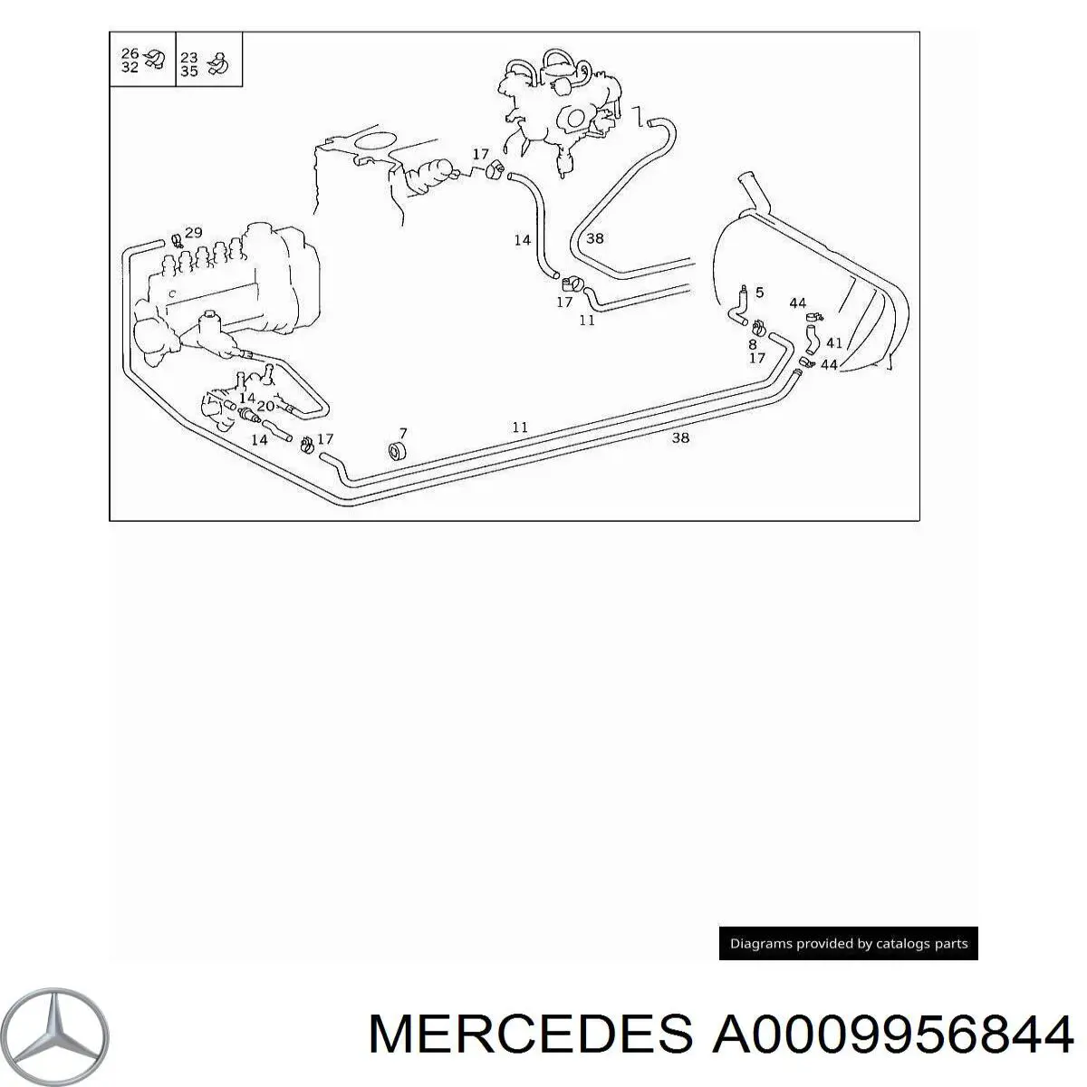 A0009956844 Mercedes Фіксатор (скоба) проводки