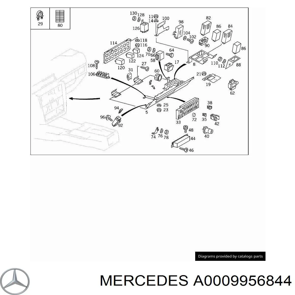 Фіксатор (скоба) проводки Mercedes A0009956844 ціна, від 1.27 USD