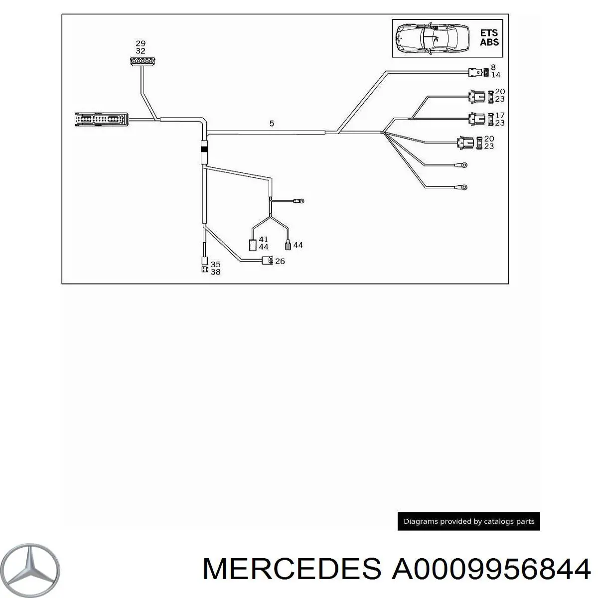 Купити A0009956844 Mercedes Фіксатор (скоба) проводки