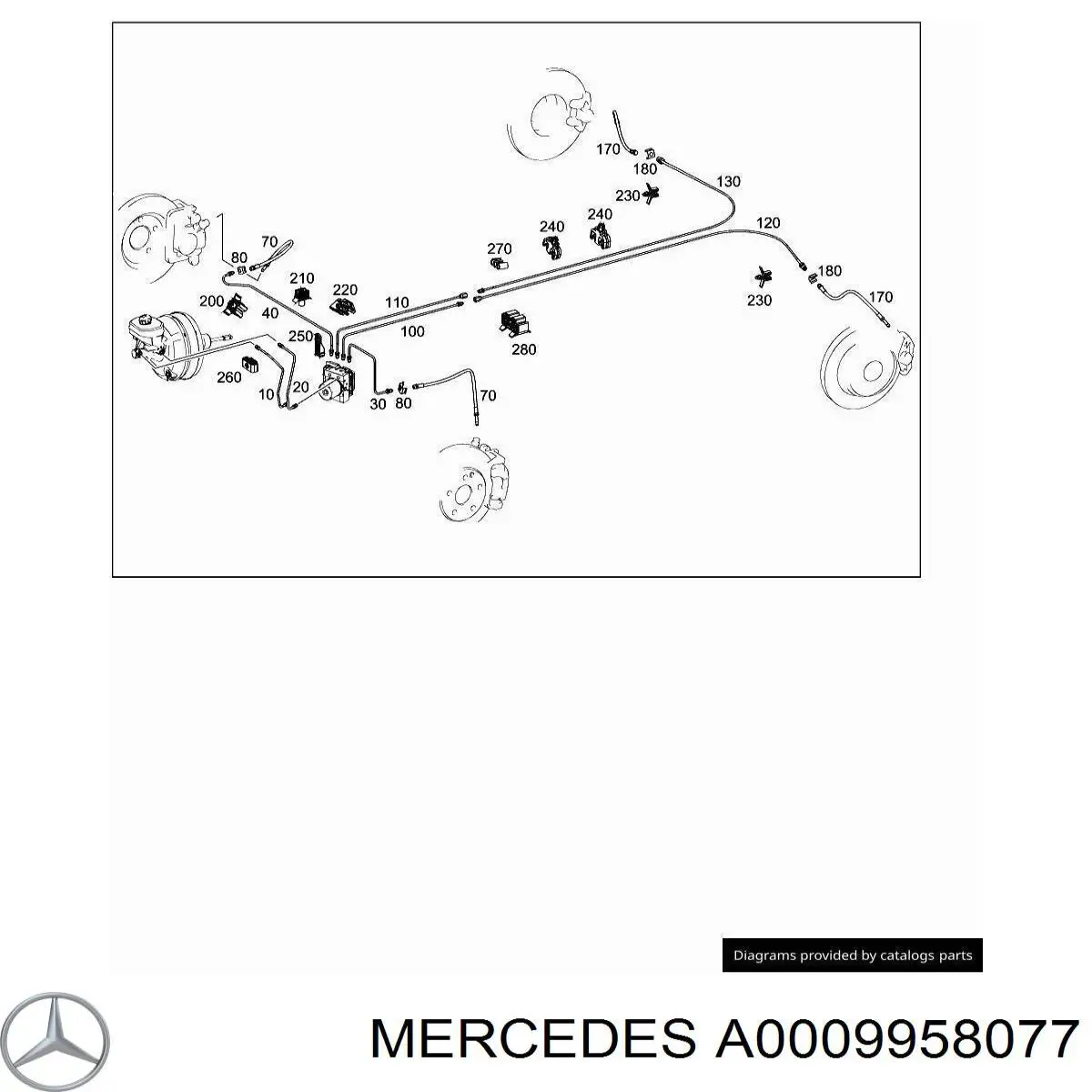 A0009958077 Mercedes Скоба гальмівної трубки