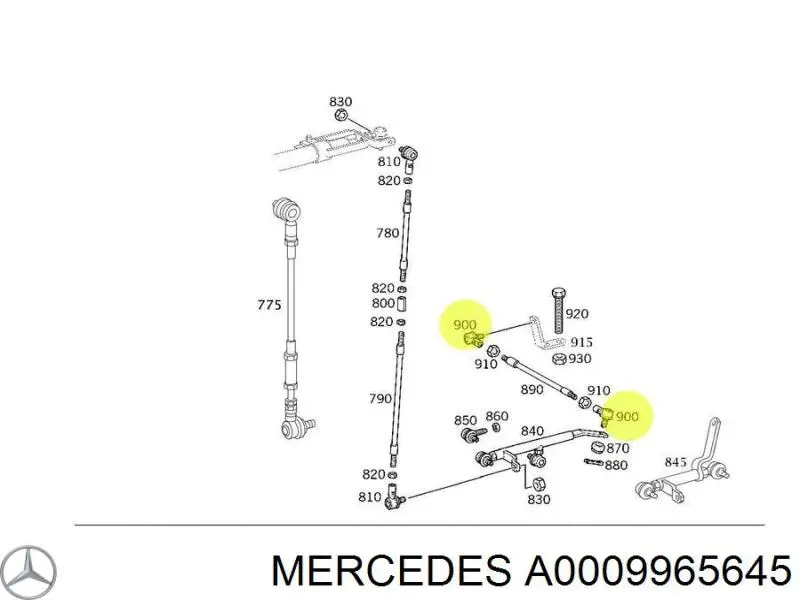 Накінечник тяги КПП A0009965645 Mercedes