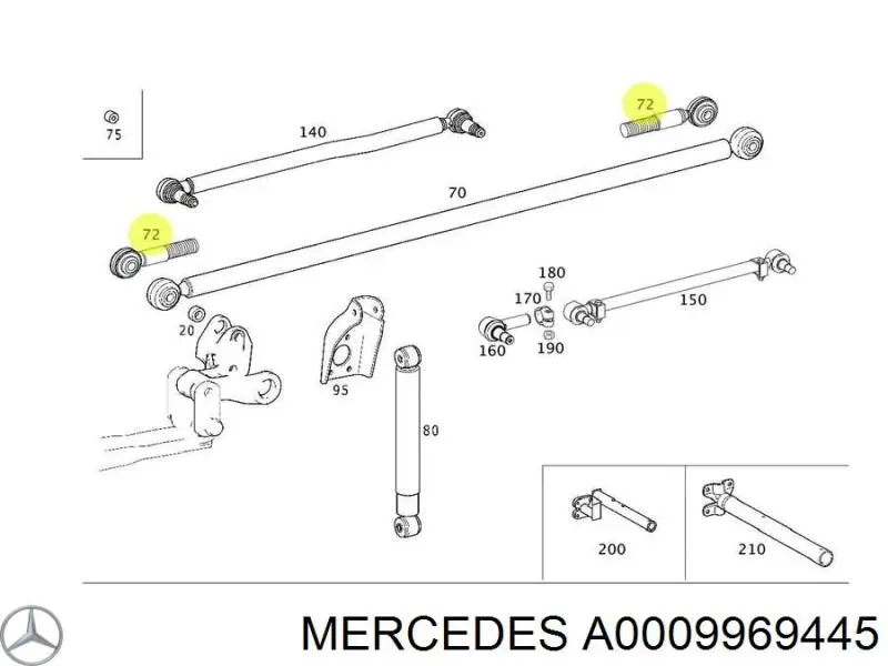 Накінечник тяги КПП Mercedes A0009969445 ціна, від 6.16 USD