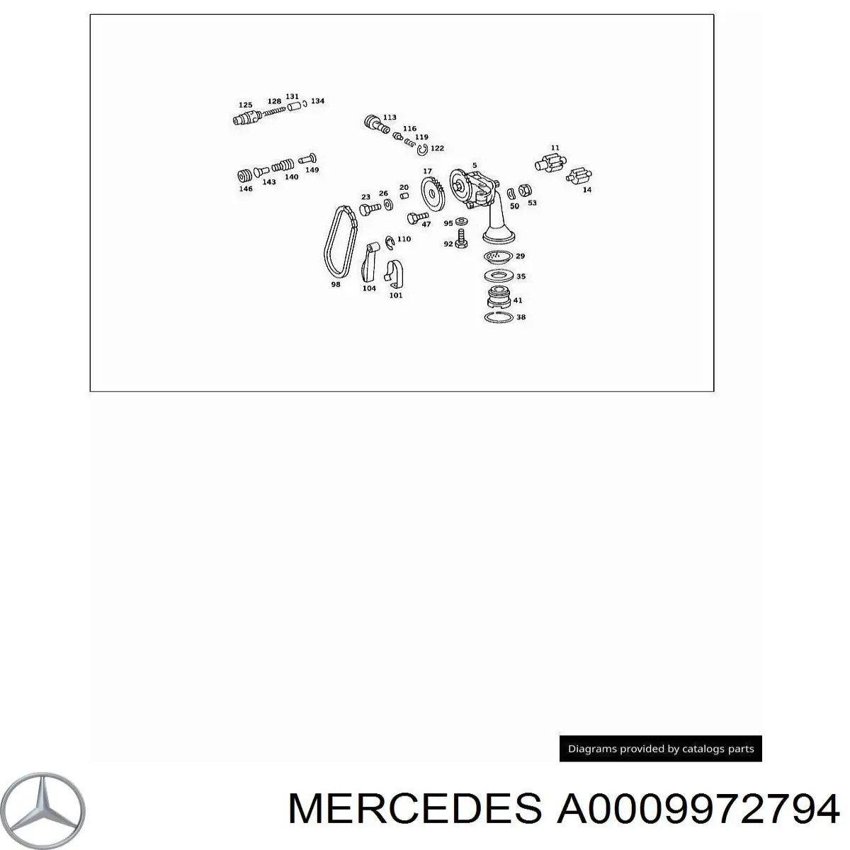 A0009972794 Mercedes Ланцюг приводу масляного насоса