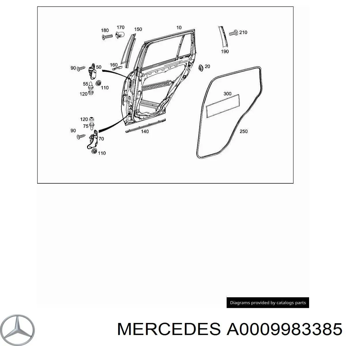 Купити 9983385 Mercedes Кліпса (пістон) кріплення молдинга двері