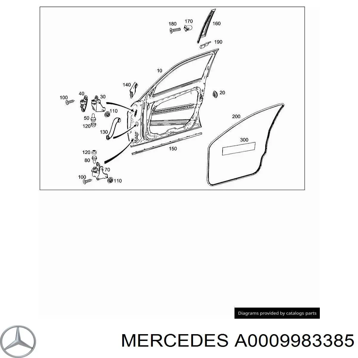 Кліпса (пістон) кріплення молдинга двері Mercedes A0009983385 ціна, від 0.95 USD