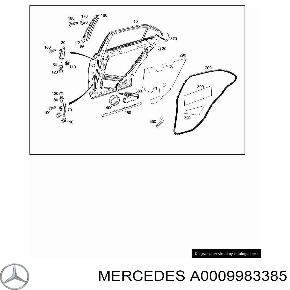 Кліпса (пістон) кріплення молдинга двері Mercedes 9983385 ціна, від 0.94 USD