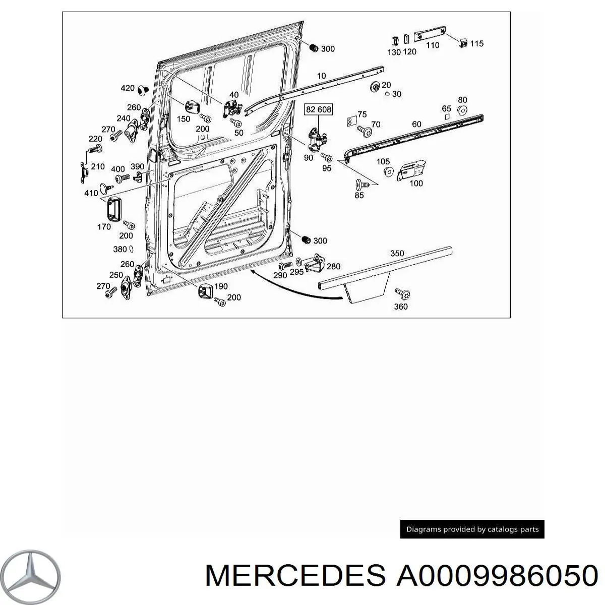 Пістон (кліп) кріплення обшивки кришки багажника A0009986050 Mercedes