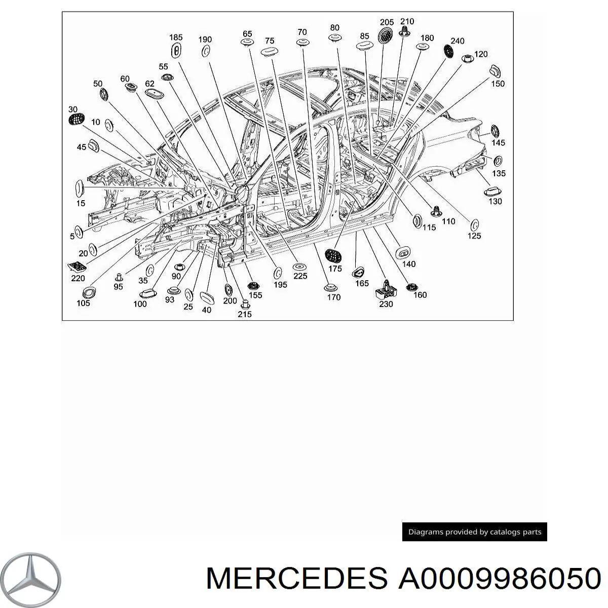 Пістон (кліп) кріплення обшивки кришки багажника Mercedes A0009986050 ціна, від 0.18 USD