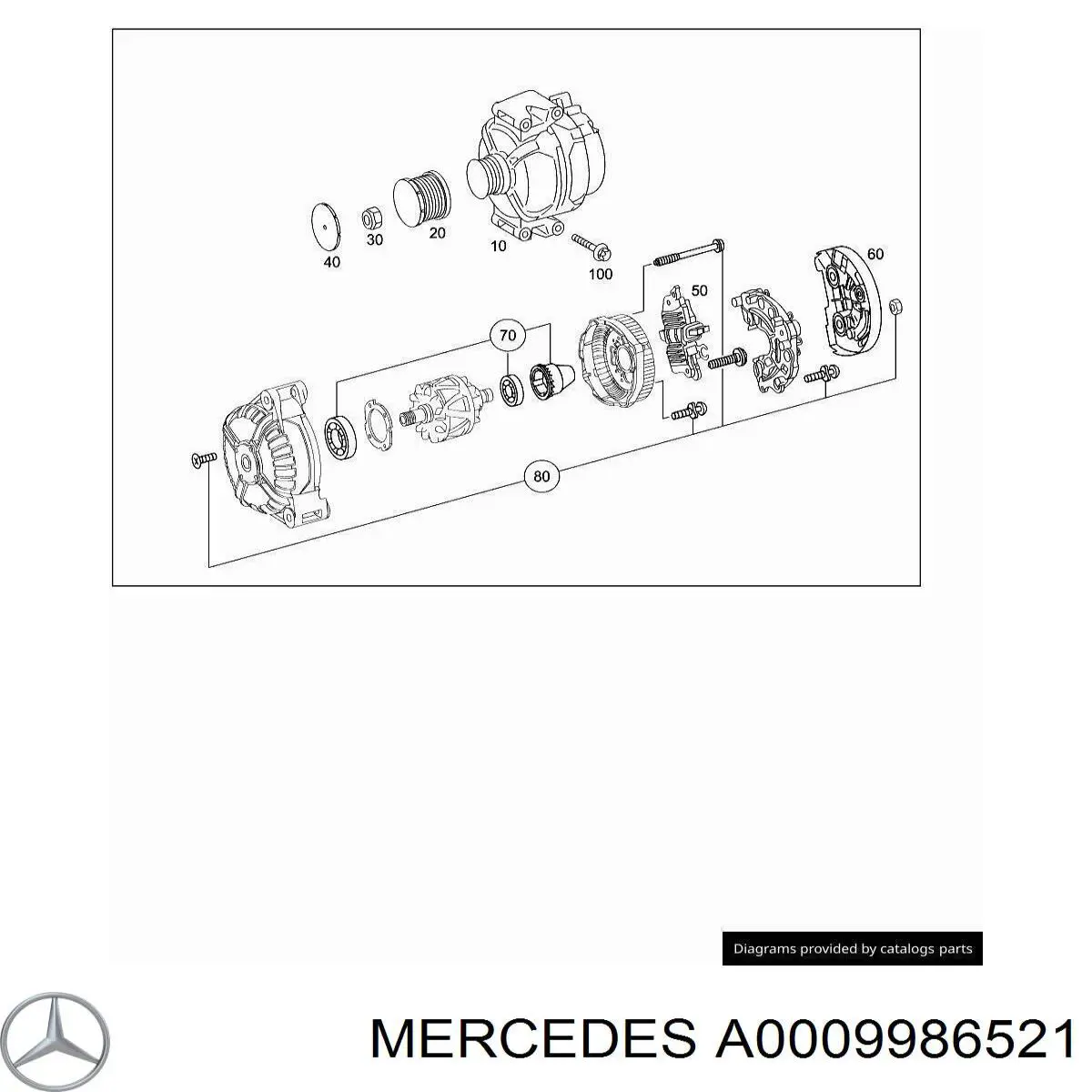 Кришка шківа генератора A0009986521 Mercedes