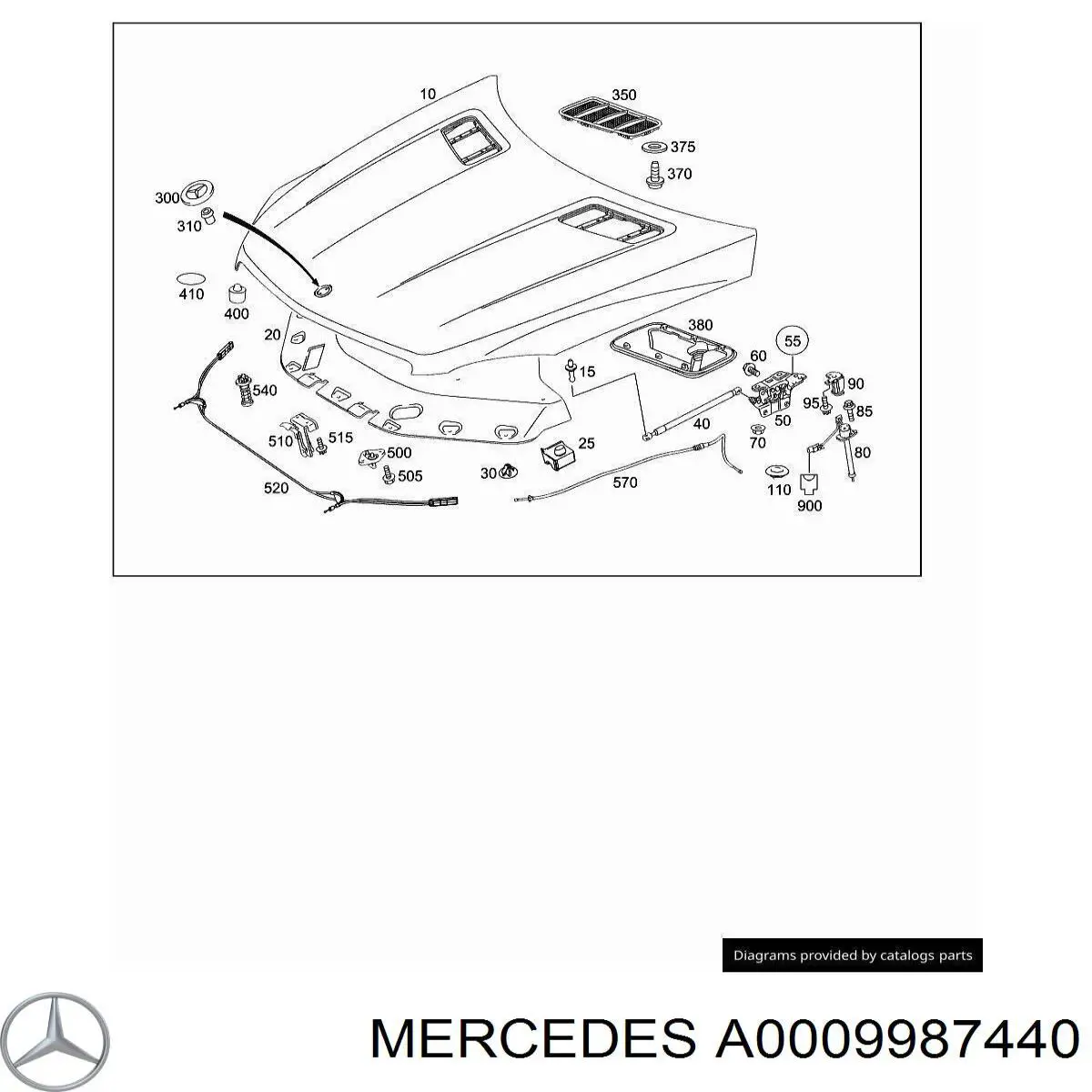 A0009987440 Mercedes Буфер капота гумовий