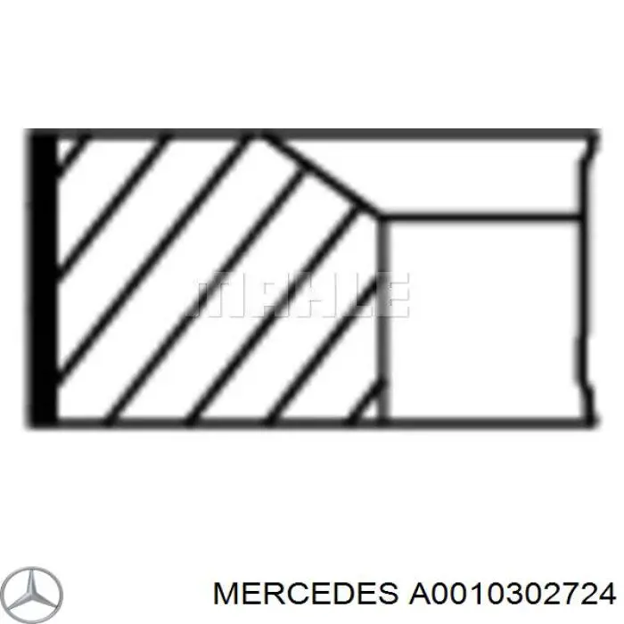 A0010302724 Mercedes кільця поршневі на 1 циліндр, std.