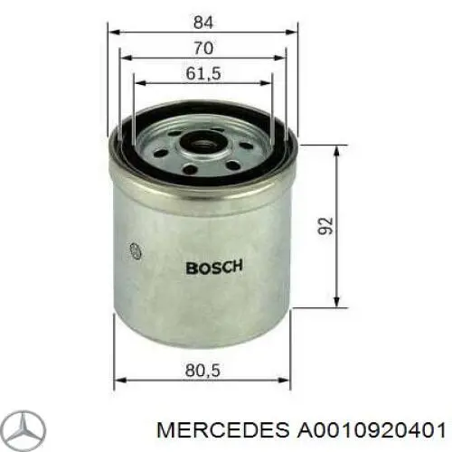 A0010920401 Mercedes фільтр паливний