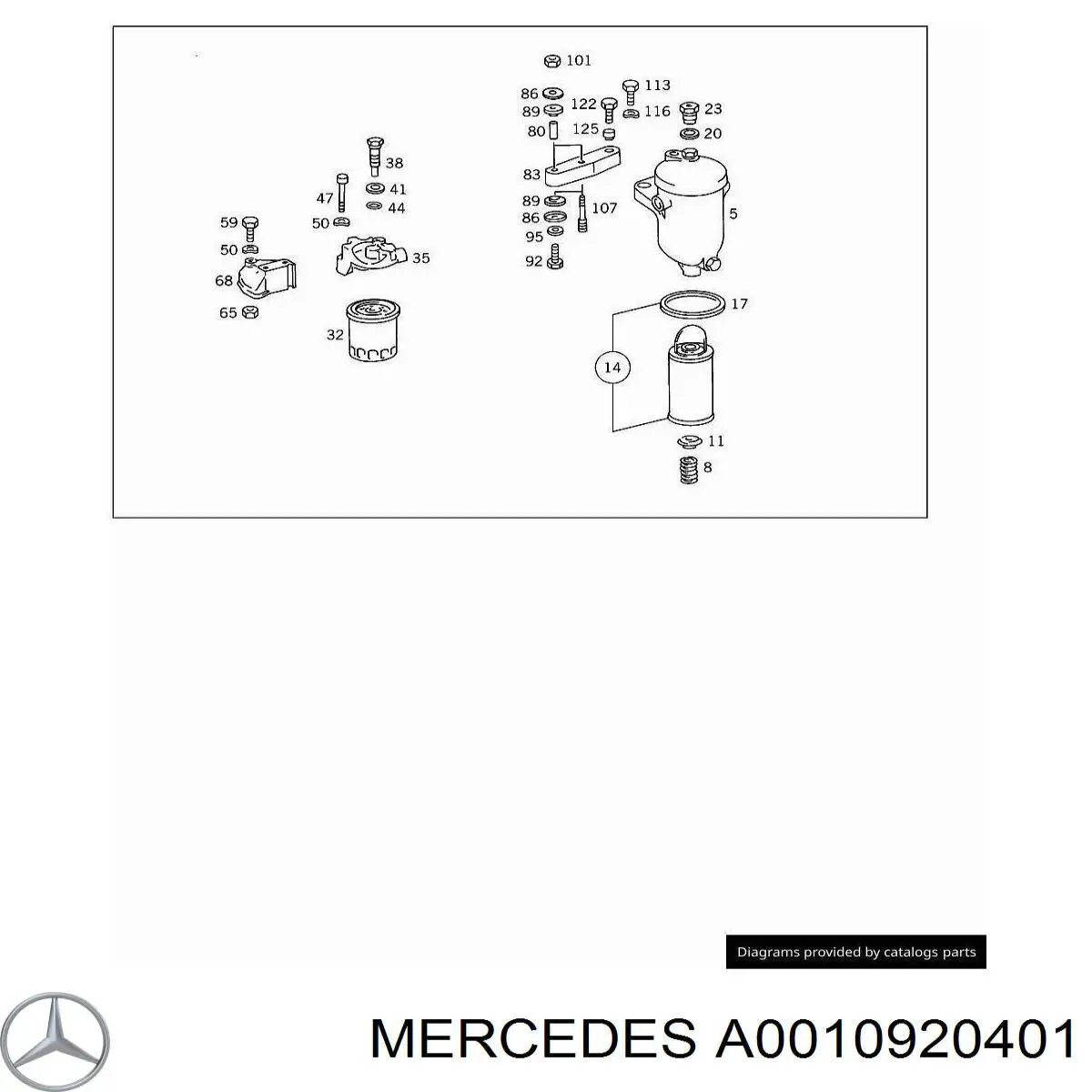 Купити A0010920401 Mercedes Фільтр-відстійник палива грубої очистки
