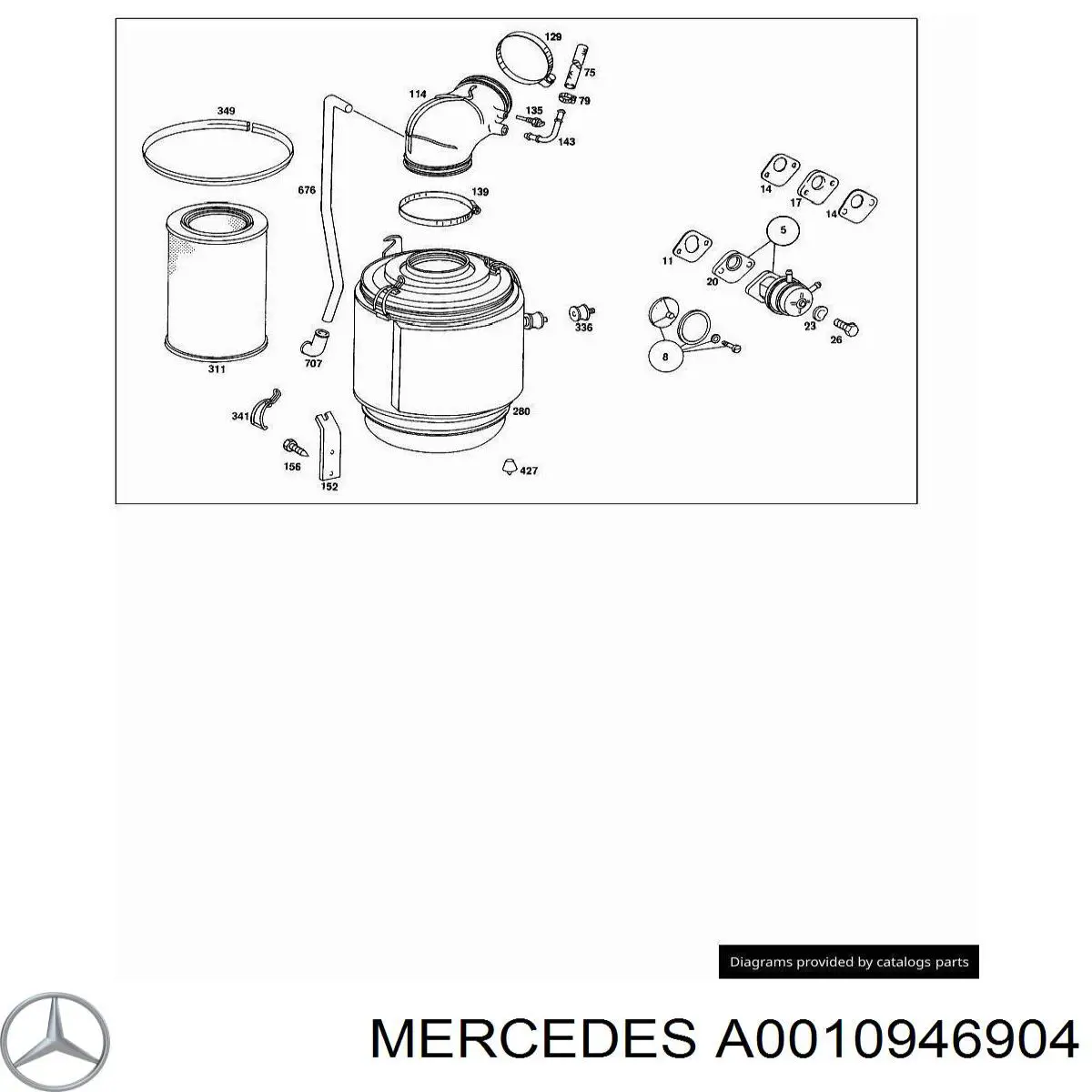 A0010946904 Mercedes фільтр повітряний
