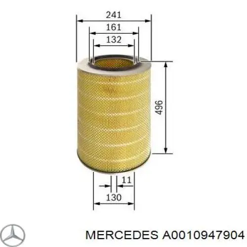 Фільтр повітряний A0010947904 Mercedes