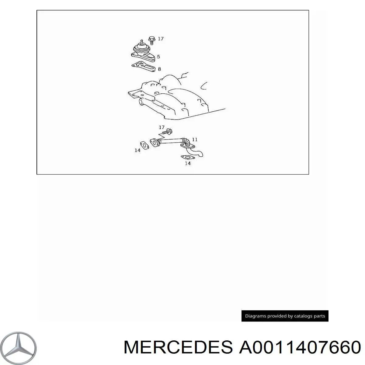 Клапан EGR, рециркуляції газів A0011407660 Mercedes