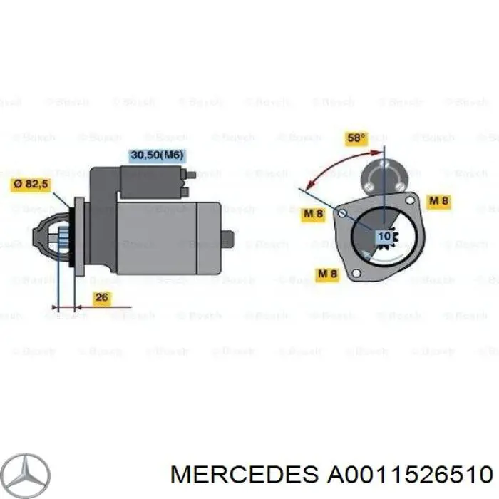 Купити A0011526510 Mercedes Втягуюче реле стартера