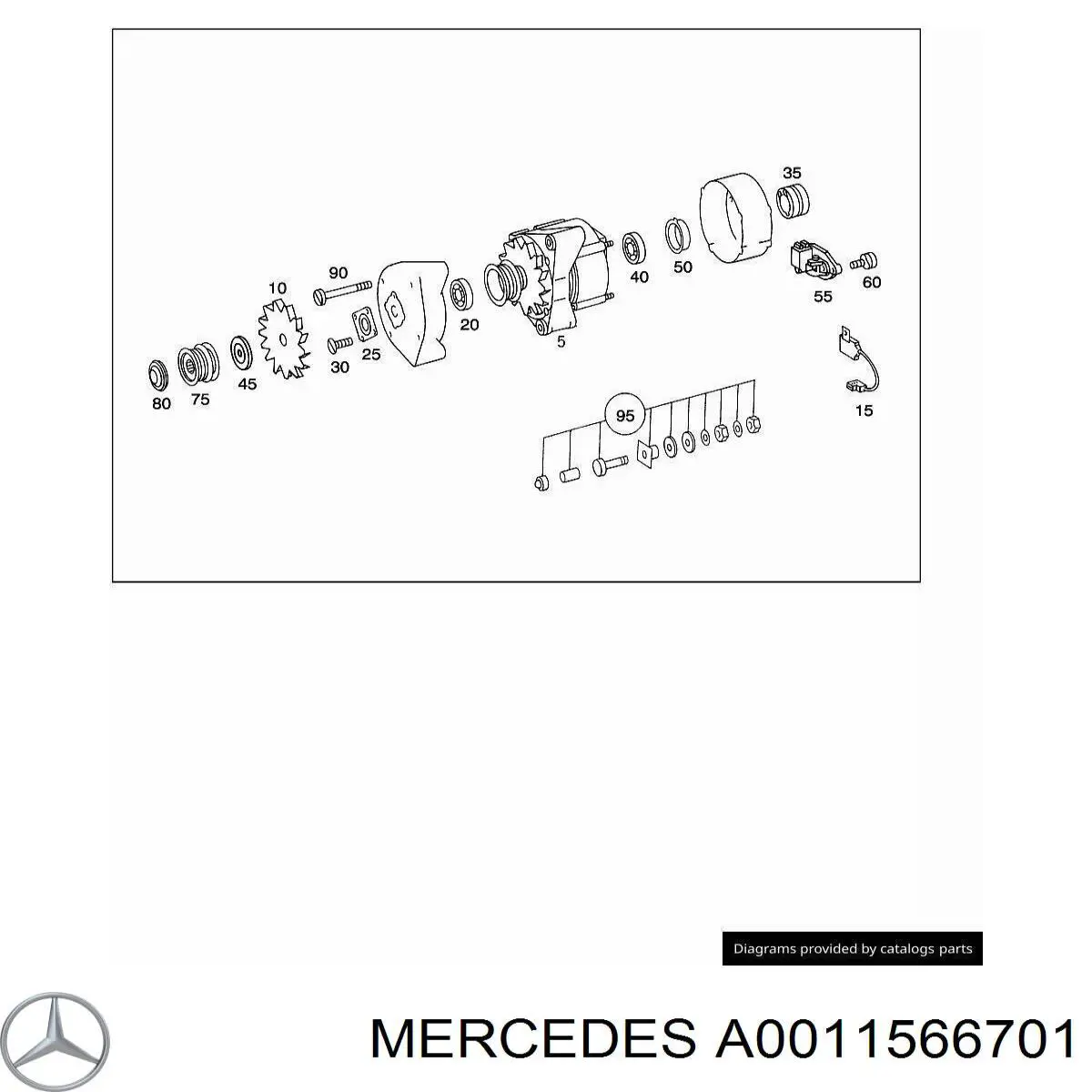 Купити A0011566701 Mercedes Конденсатор генератора
