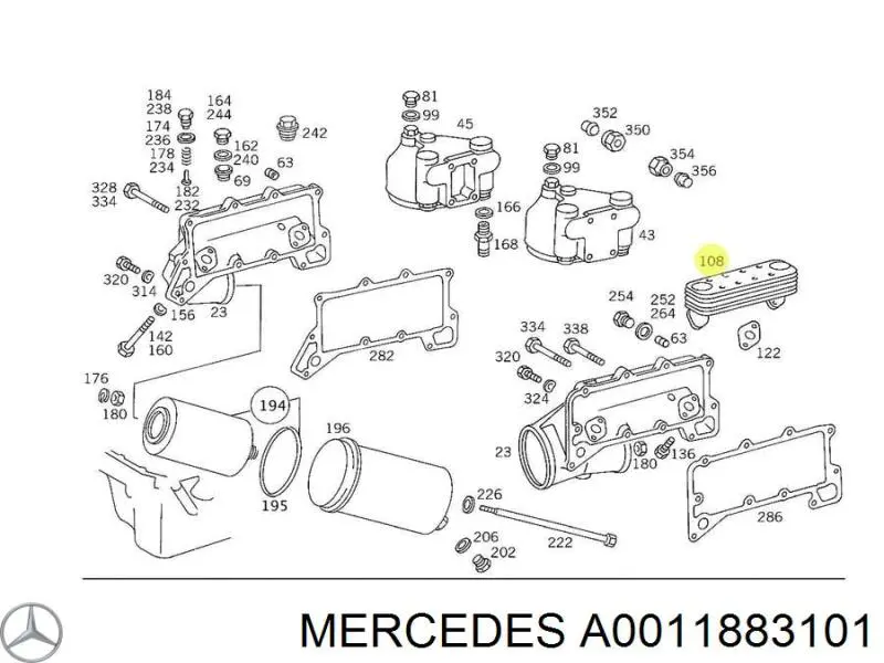 Купити A0011883101 Mercedes Радіатор масляний