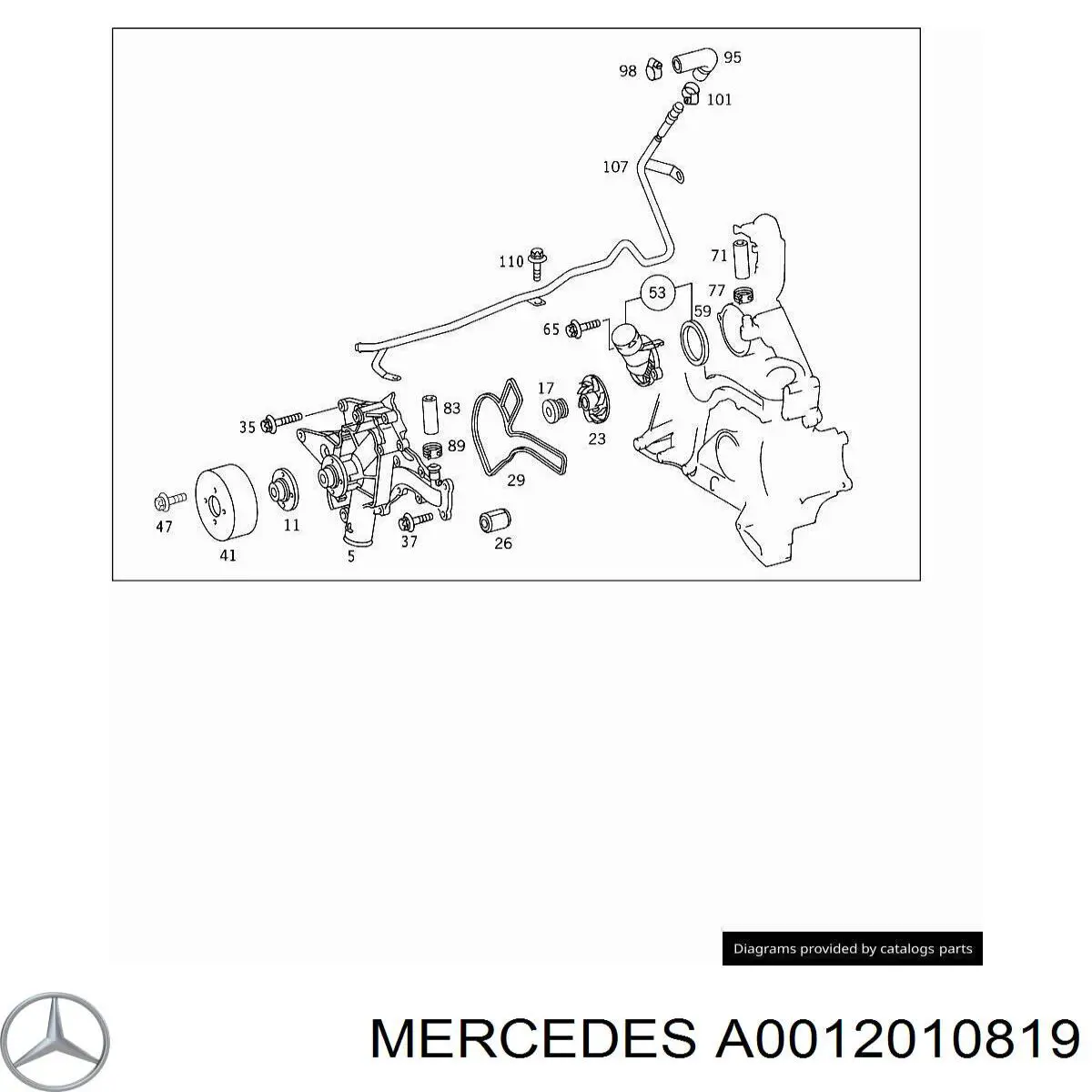 Прокладка водяної помпи Mercedes A0012010819 ціна, від 54.31 USD