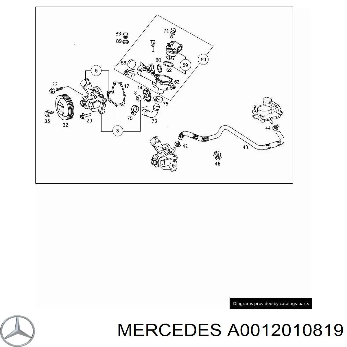 A0012010819 Mercedes Прокладка водяної помпи