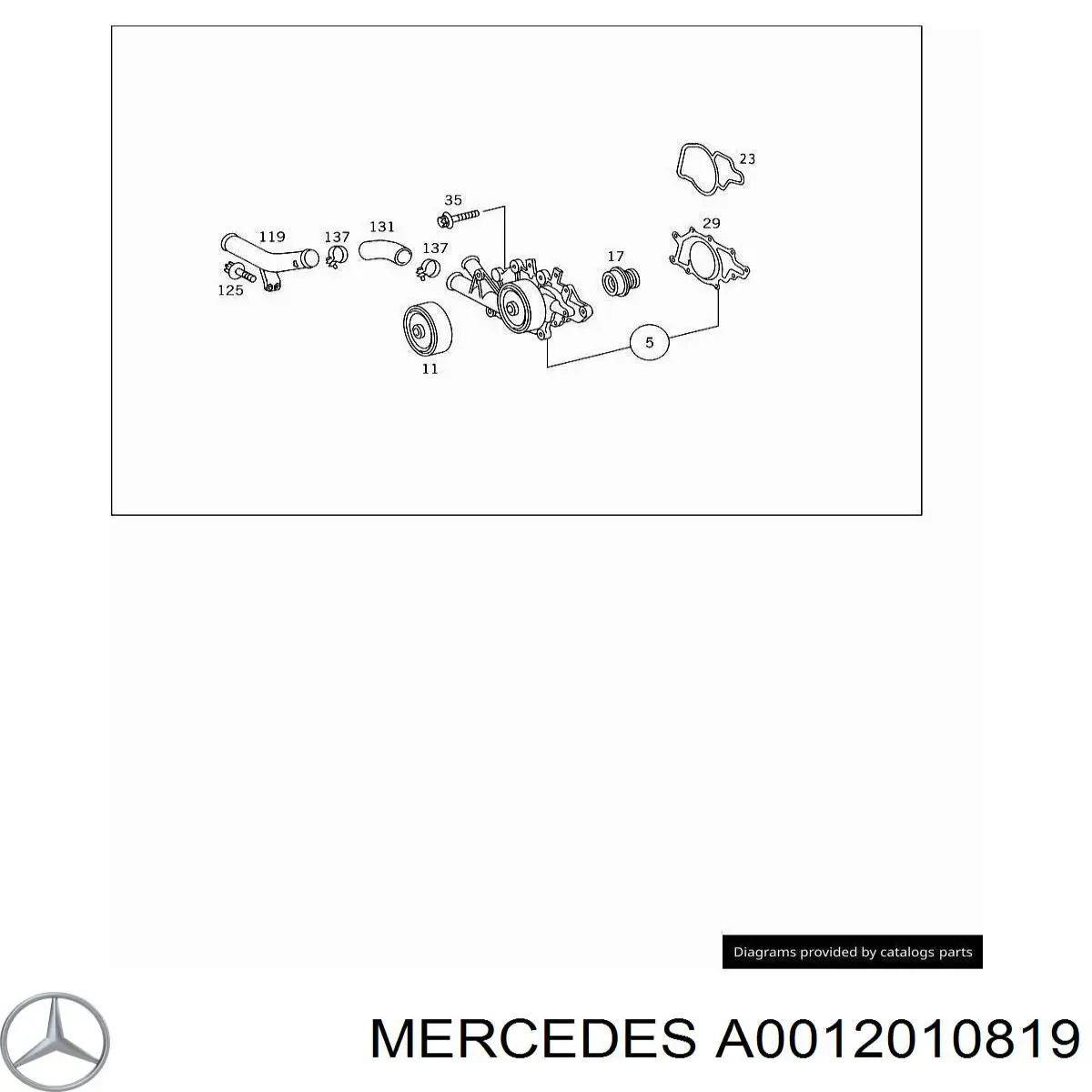Купити A0012010819 Mercedes Прокладка водяної помпи