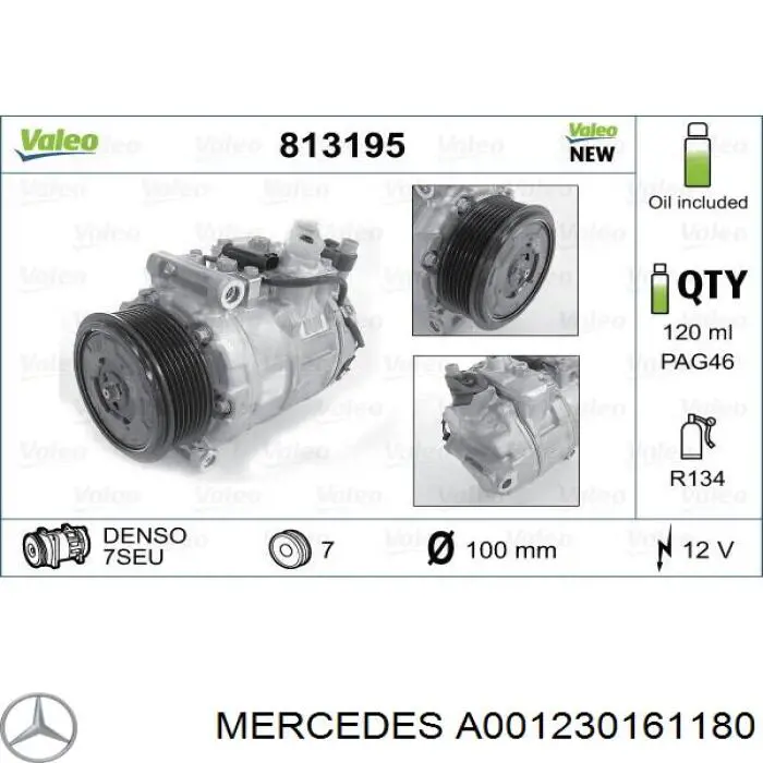 A001230161180 Mercedes компресор кондиціонера