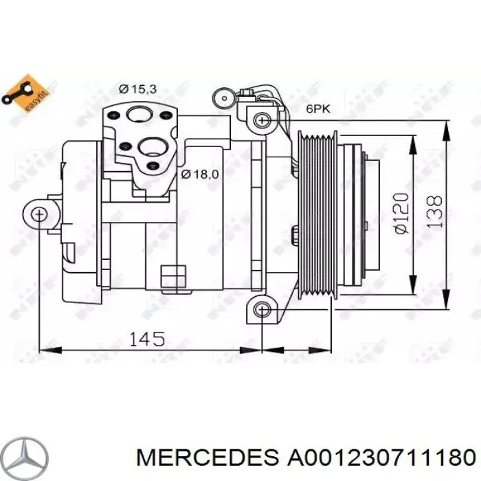 A001230711180 Mercedes компресор кондиціонера