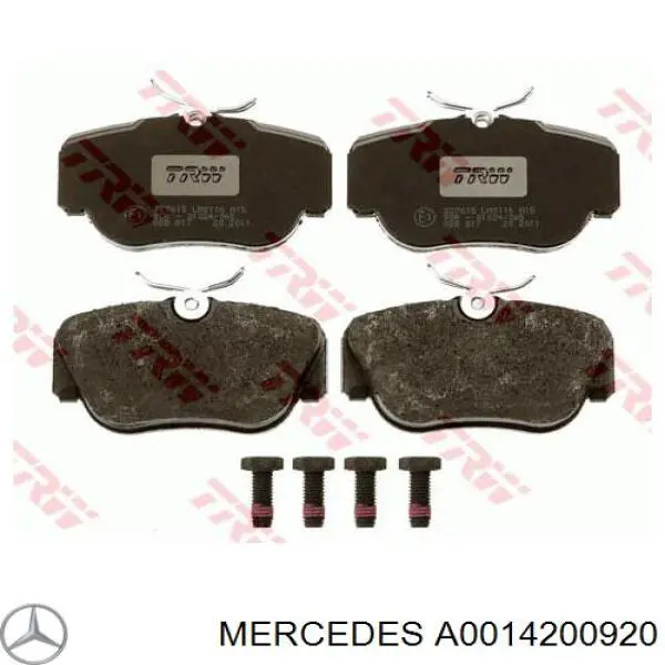 A0014200920 Mercedes колодки гальмівні передні, дискові