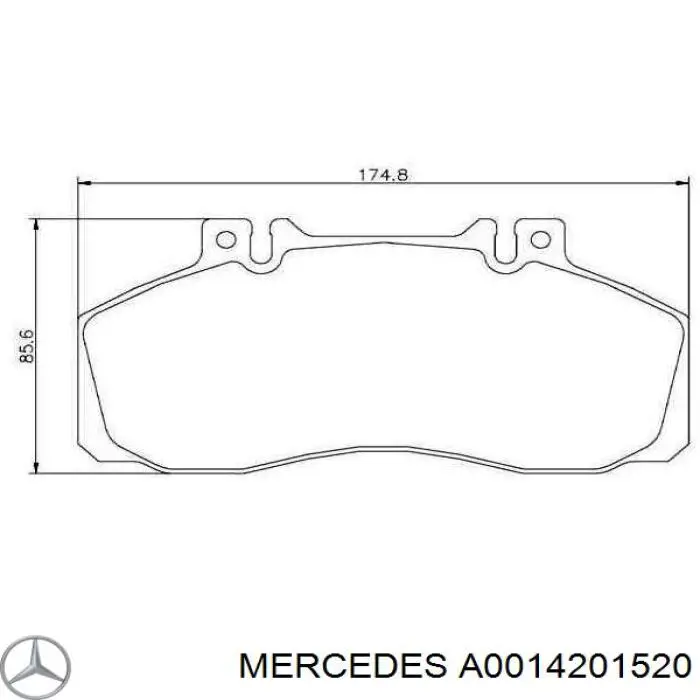 Задні гальмівні колодки A0014201520 Mercedes