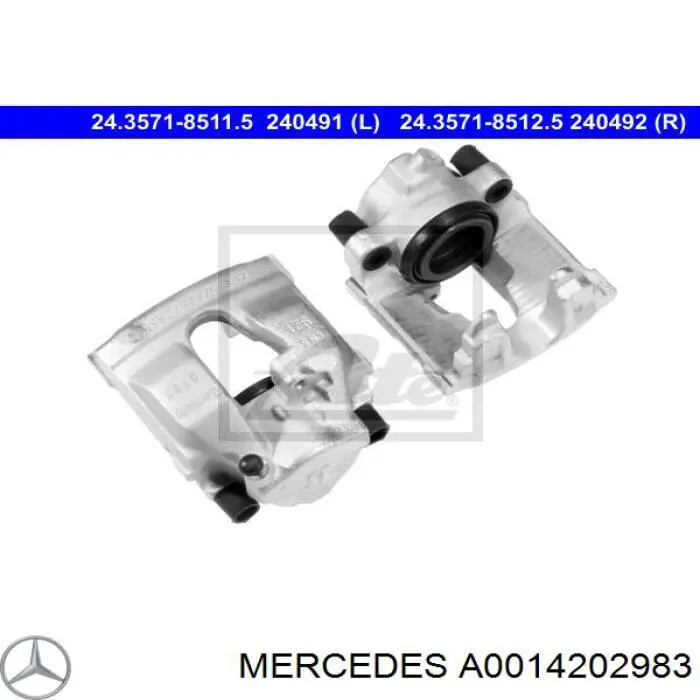 Супорт гальмівний передній лівий Mercedes A0014202983 ціна, від 18.34 USD
