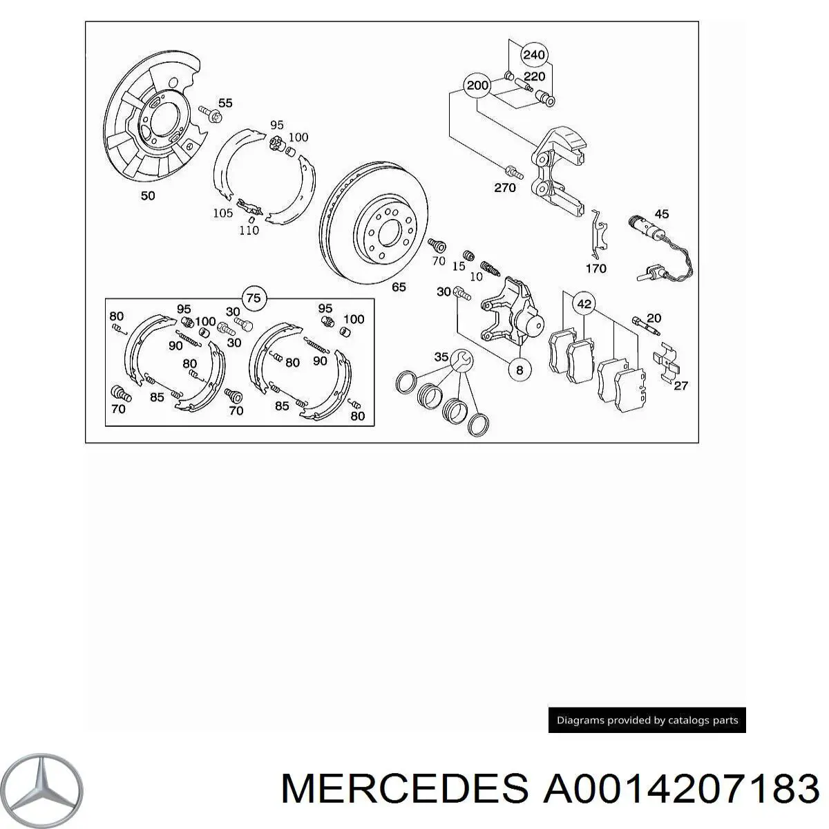 Супорт гальмівний передній лівий Mercedes A0014207183 ціна, від 21.54 USD