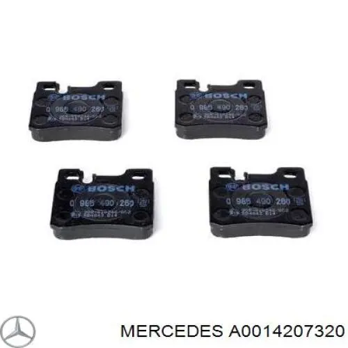 Колодки гальмові задні, дискові A0014207320 Mercedes