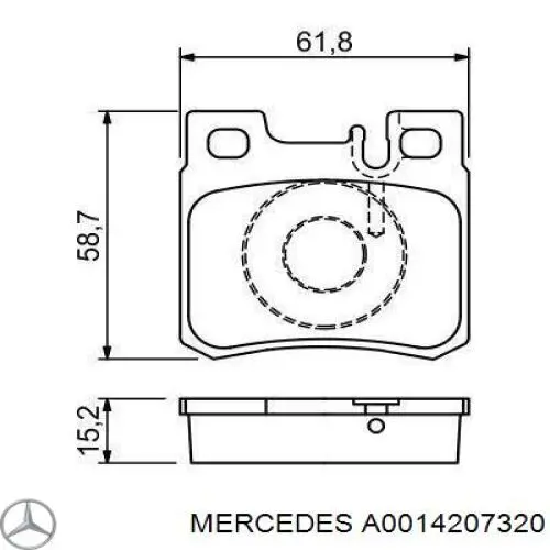 Задні гальмівні колодки Mercedes A0014207320 ціна, від 13.03 USD