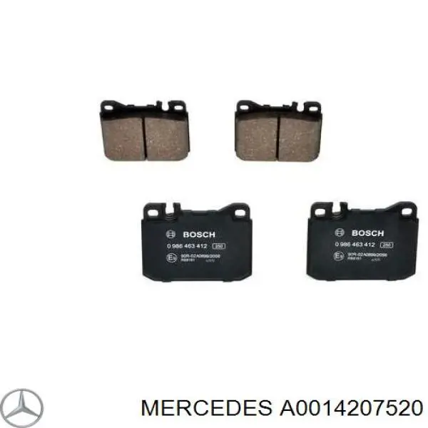 Колодки гальмівні передні, дискові A0014207520 Mercedes