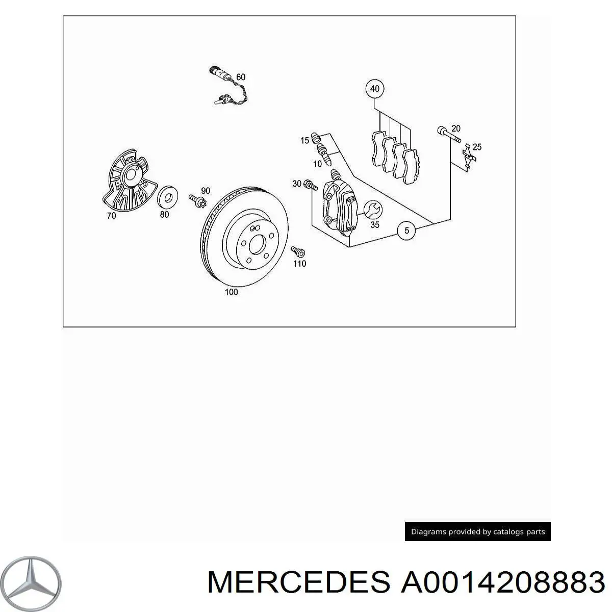 Супорт гальмівний передній лівий Mercedes A0014208883 ціна, від 87.42 USD