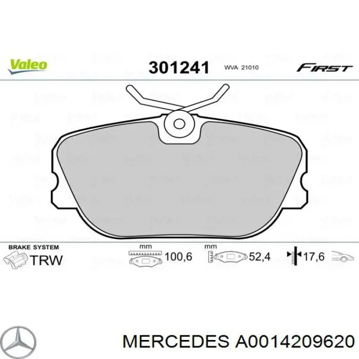 Гальмівні колодки Mercedes A0014209620 ціна, від 15.67 USD