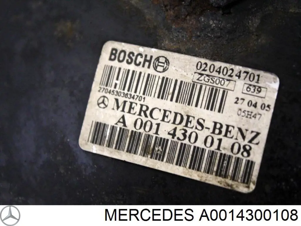 A0004311727 Mercedes підсилювач гальм вакуумний
