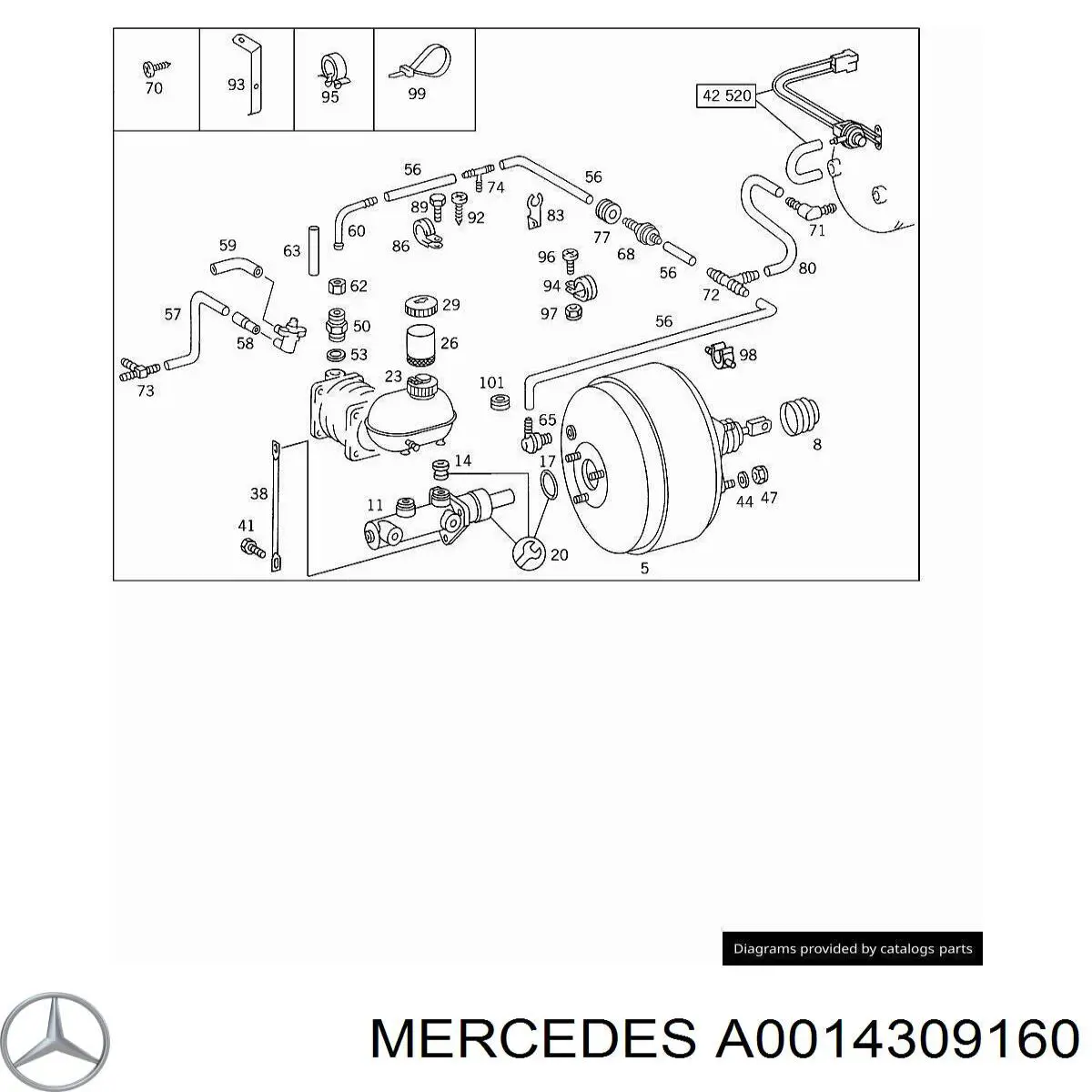 Ремкомплект головного гальмівного циліндру Mercedes A0014309160 ціна, від 5.52 USD