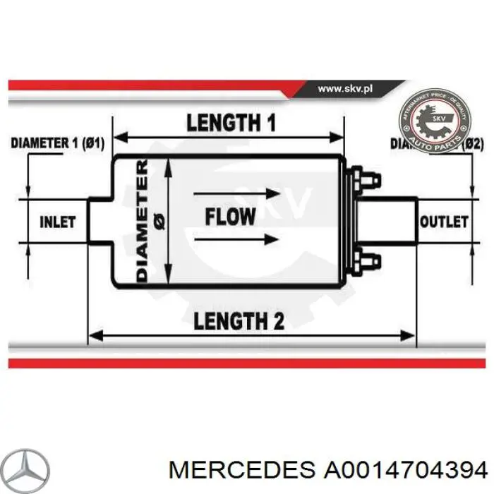 Купити A0014704394 Mercedes Паливний насос магістральний