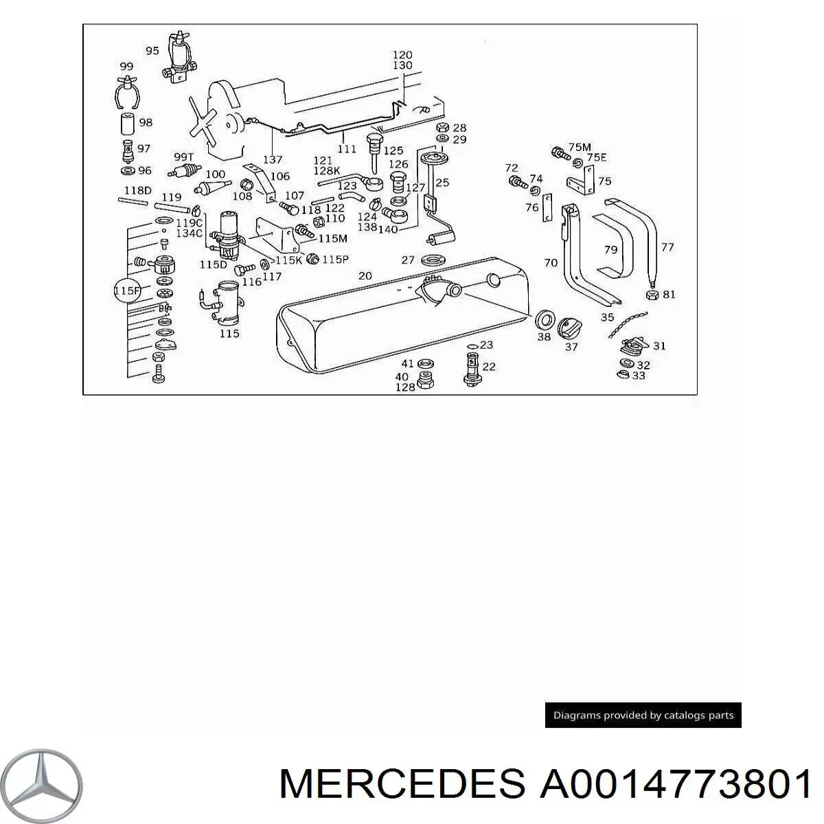 A0014773801 Mercedes фільтр паливний